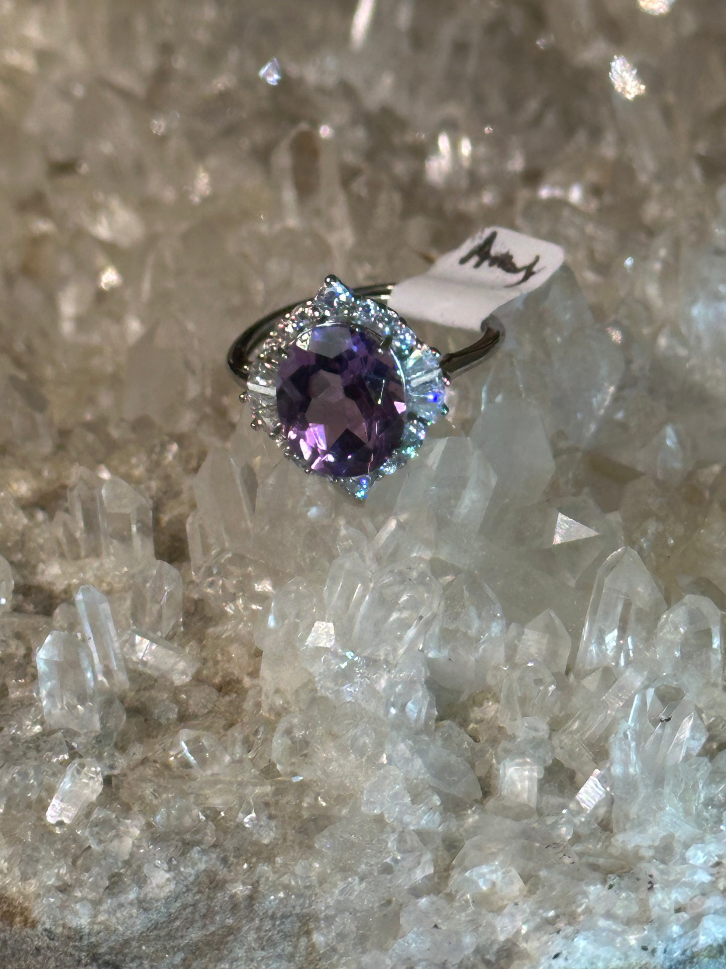Amythest 925 sterling silver ring
