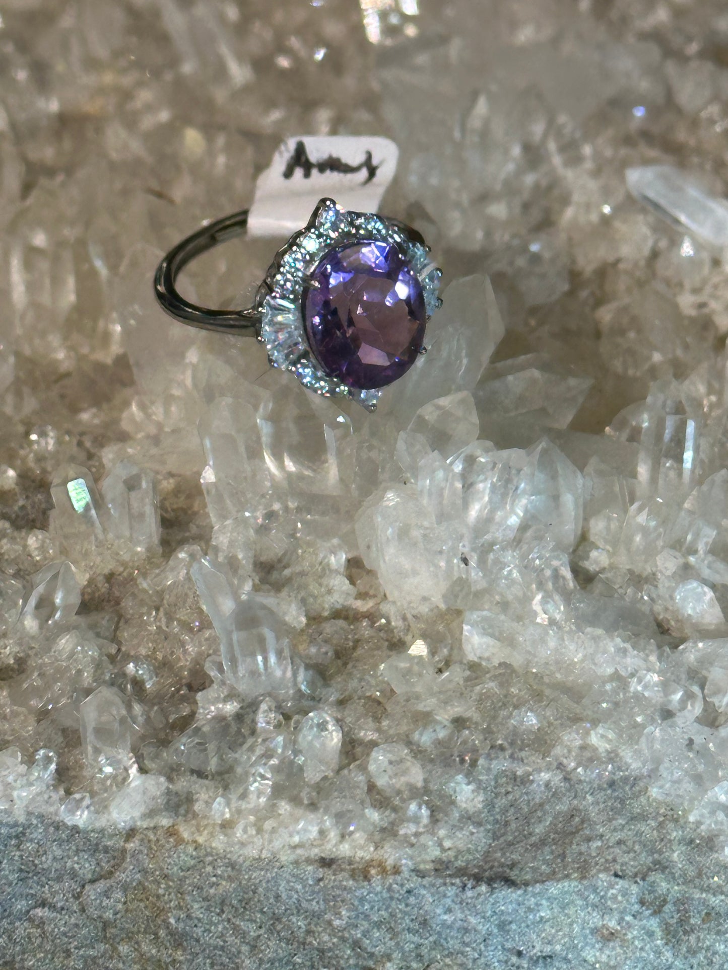 Amythest 925 sterling silver ring