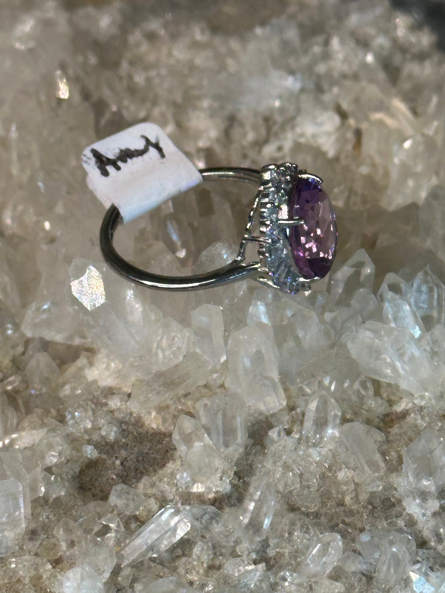 Amythest 925 sterling silver ring