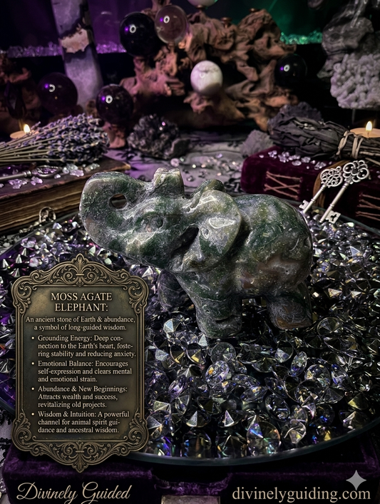 Druzy purple Moss Agate Elephant