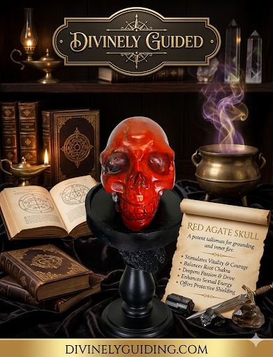 Red agate skull