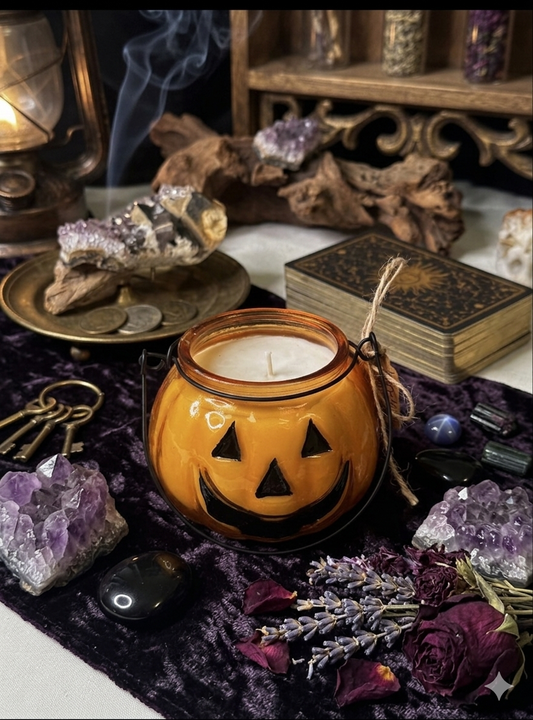 Hand poured/handmade, vanilla, pumpkin marshmallow pumpkin candle. Taurus.
