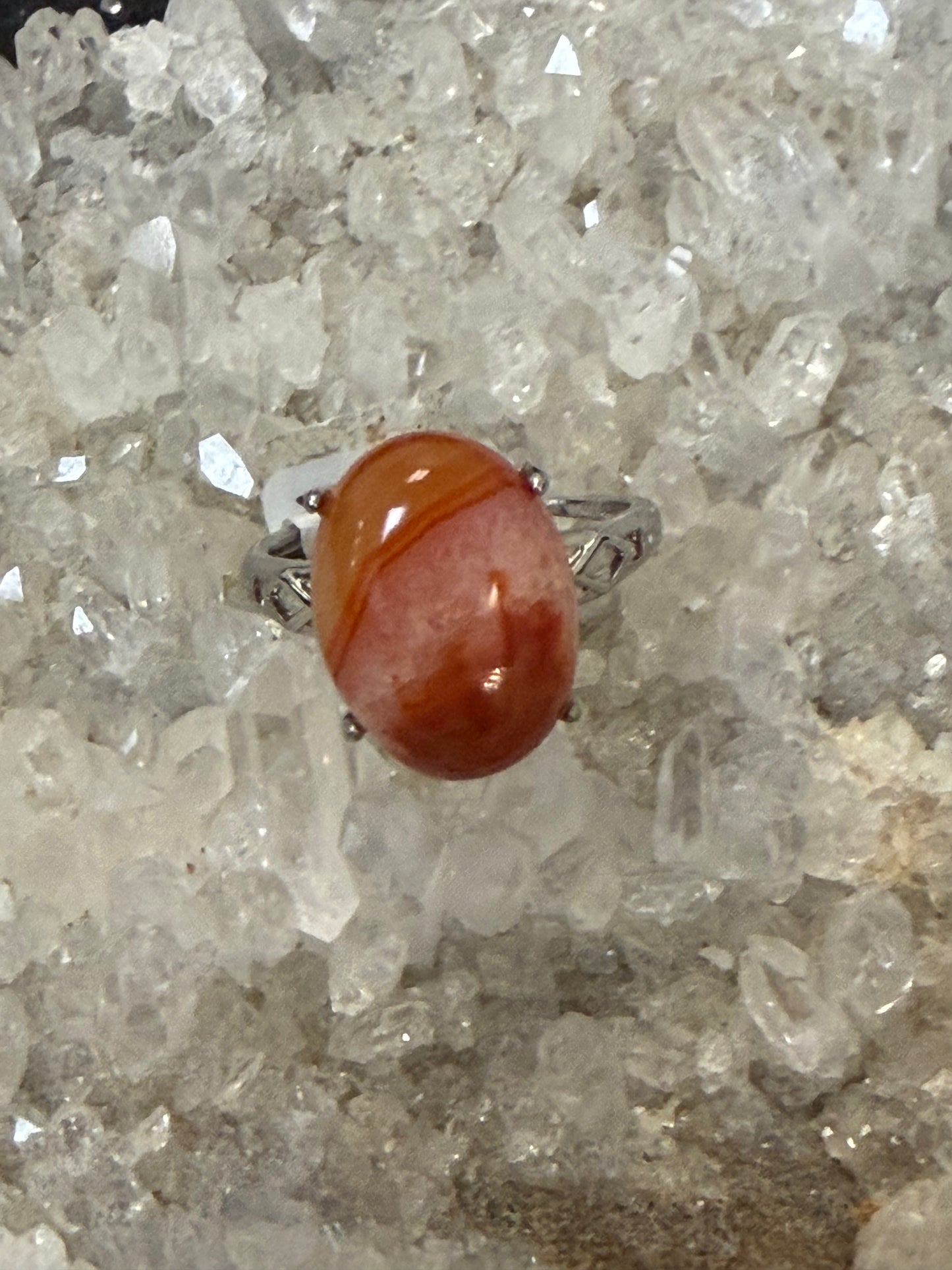 Carnelian ring 925 Sterling Silver