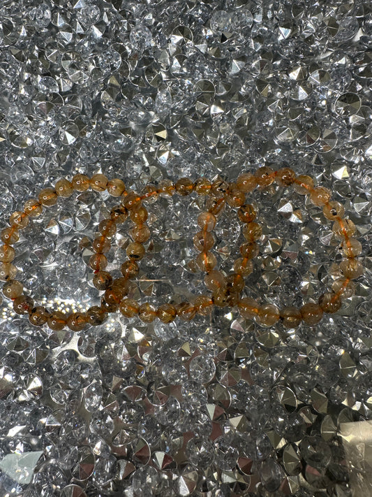 Golden Rutile Beaded Bracelet -integration, remove blockages, facing your trauma