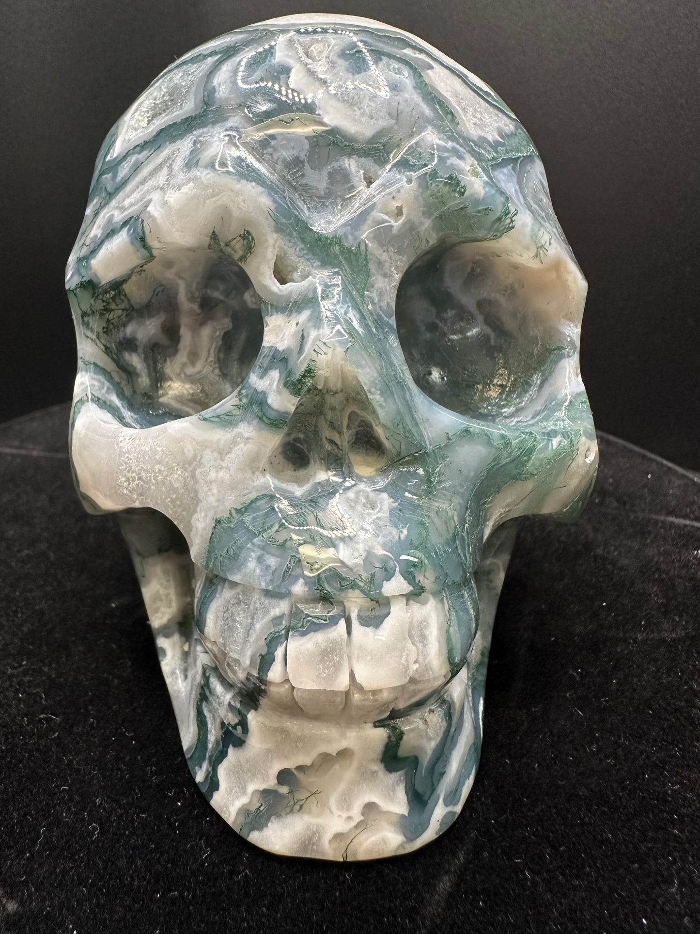 Moss Agate Skull