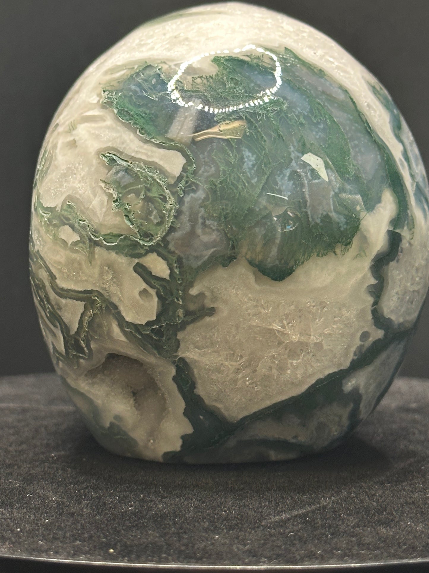 Moss Agate Skull
