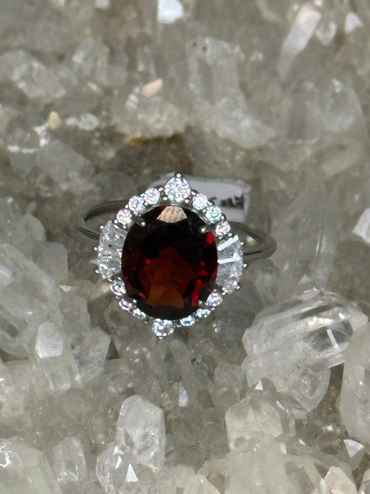 Garnet 925 Sterling Sliver Ring