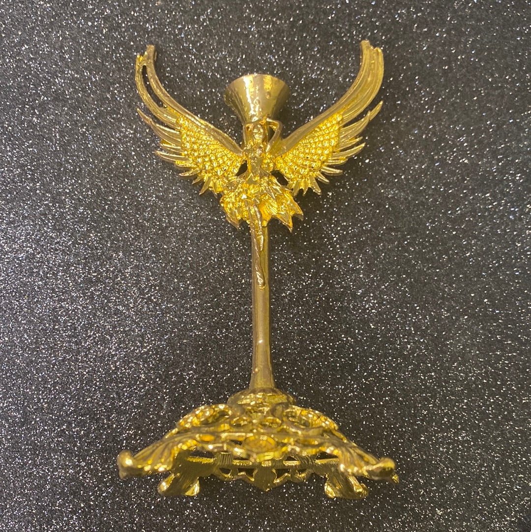 Gold metal Angel sphere stand