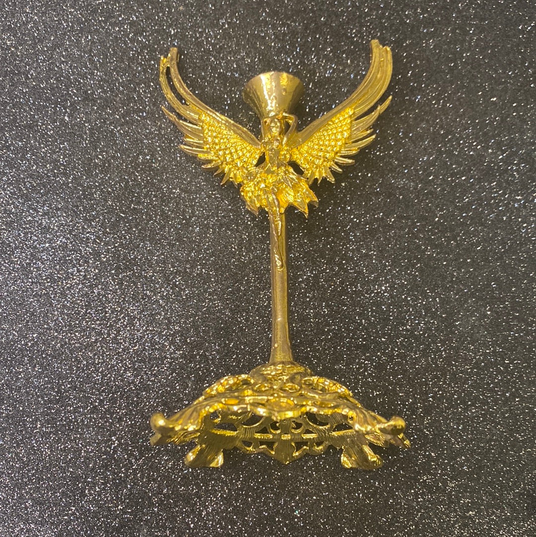 Gold metal Angel sphere stand