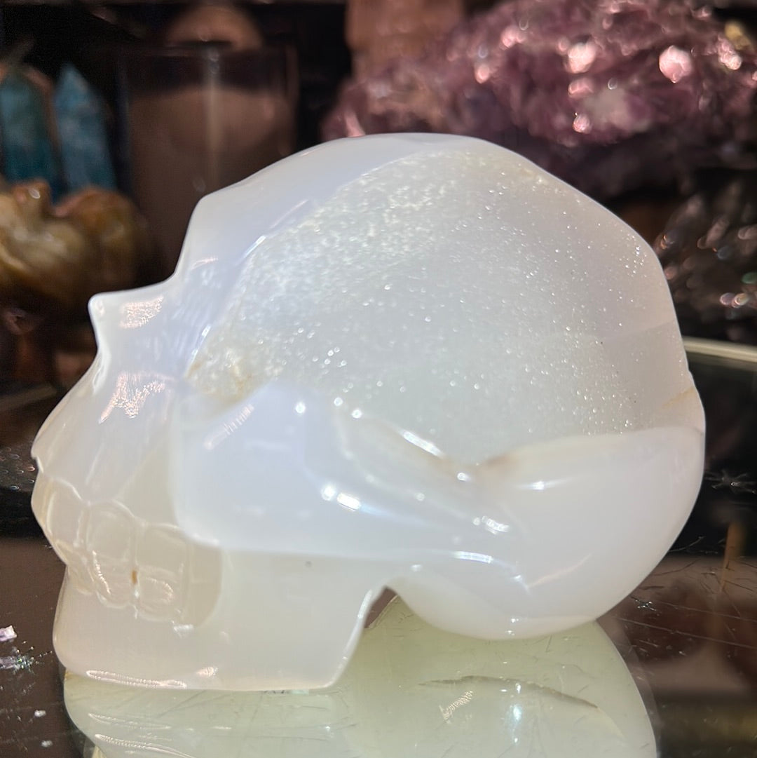 Druzy Agate Skull