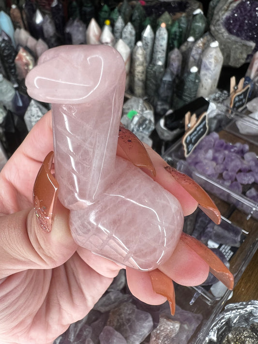 Rose quartz snake