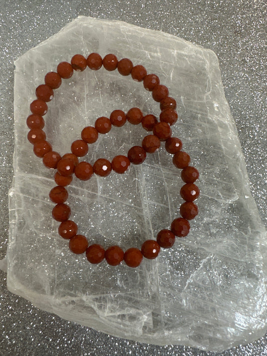 Red jasper Faceted Bracelet