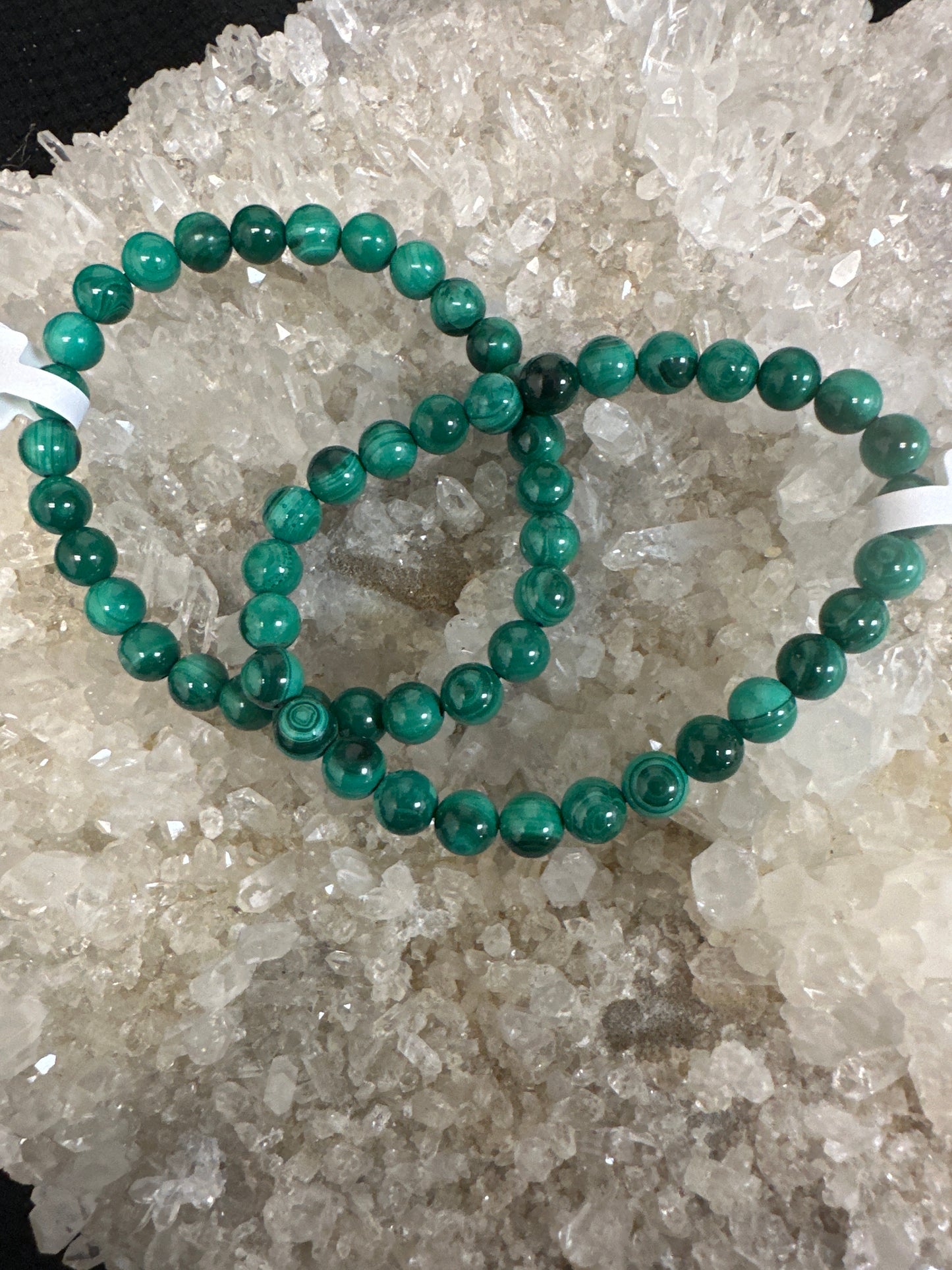 Malachite  Beaded Bracelet - safe travel, protection, transformation, & healing.