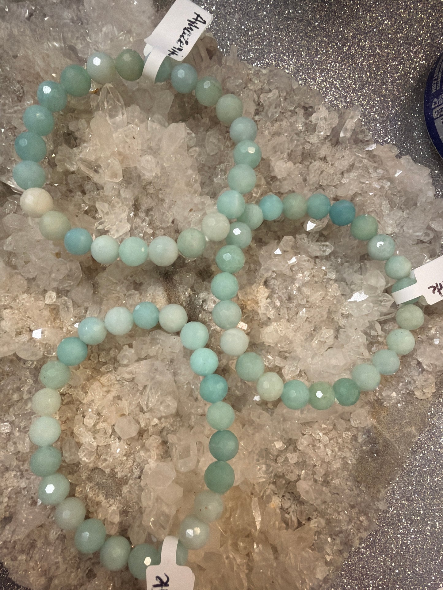 Amazonite  Faceted Beaded Bracelet