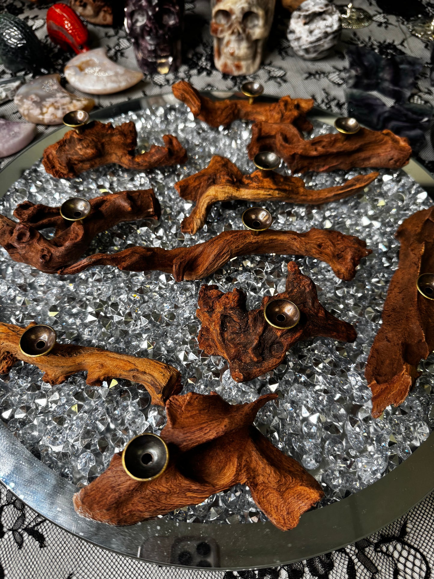 Single Drift Wood Sphere Stand