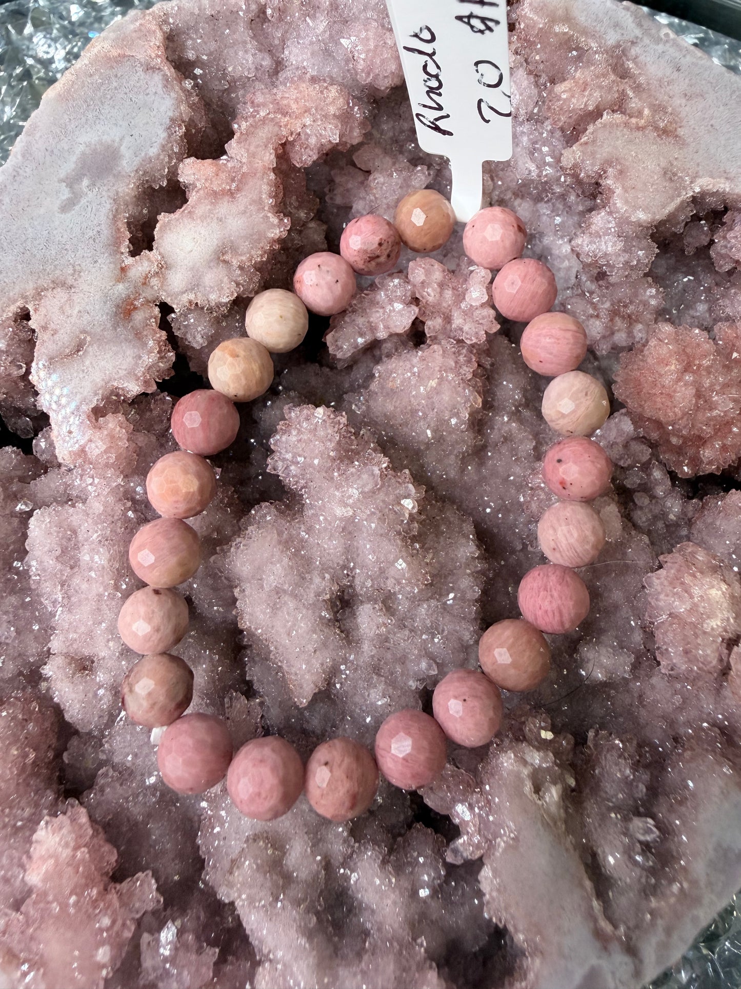 Pink petrified wood Faceted Bracelet
