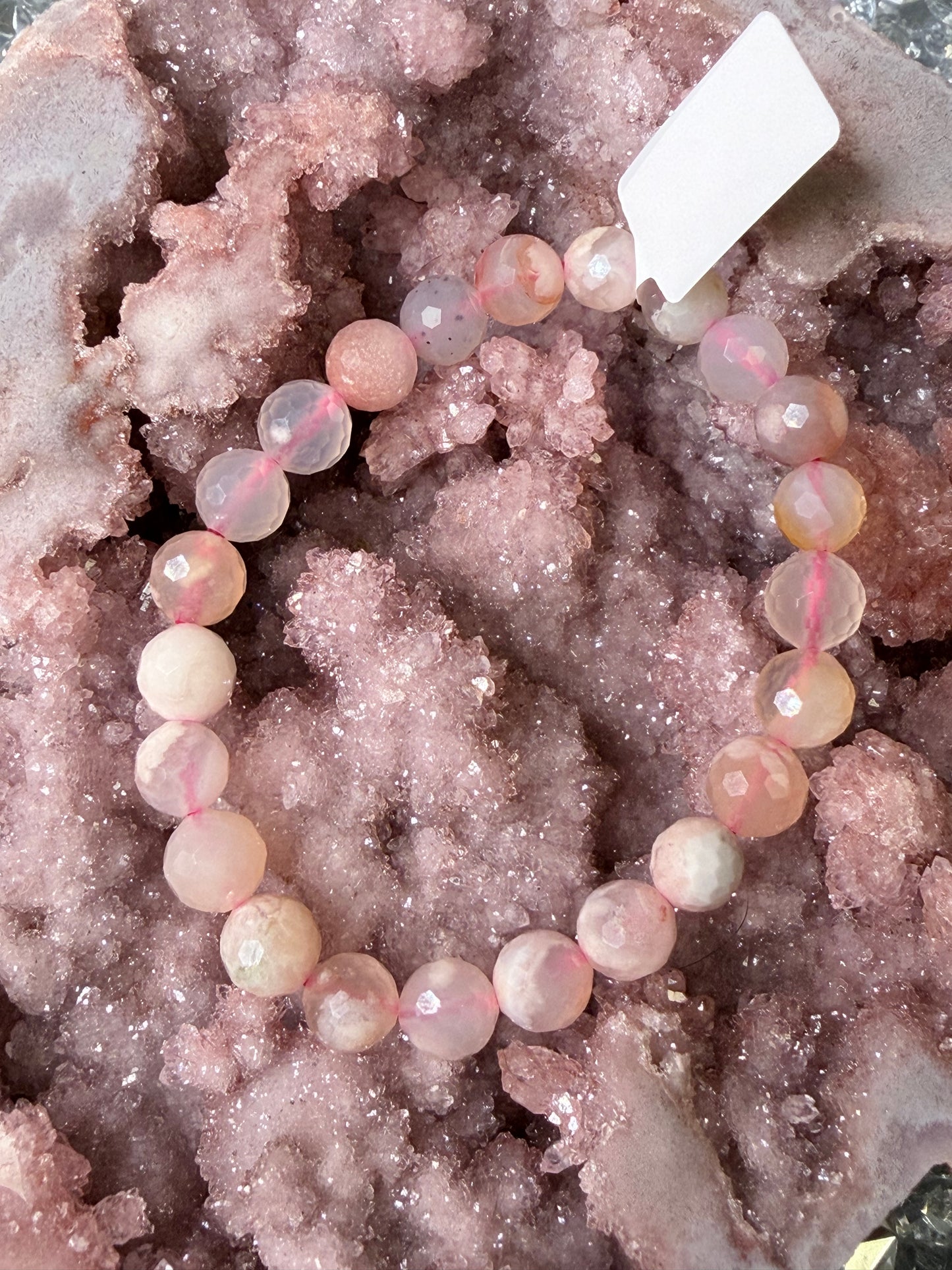 Flower Agate Faceted Bracelet
