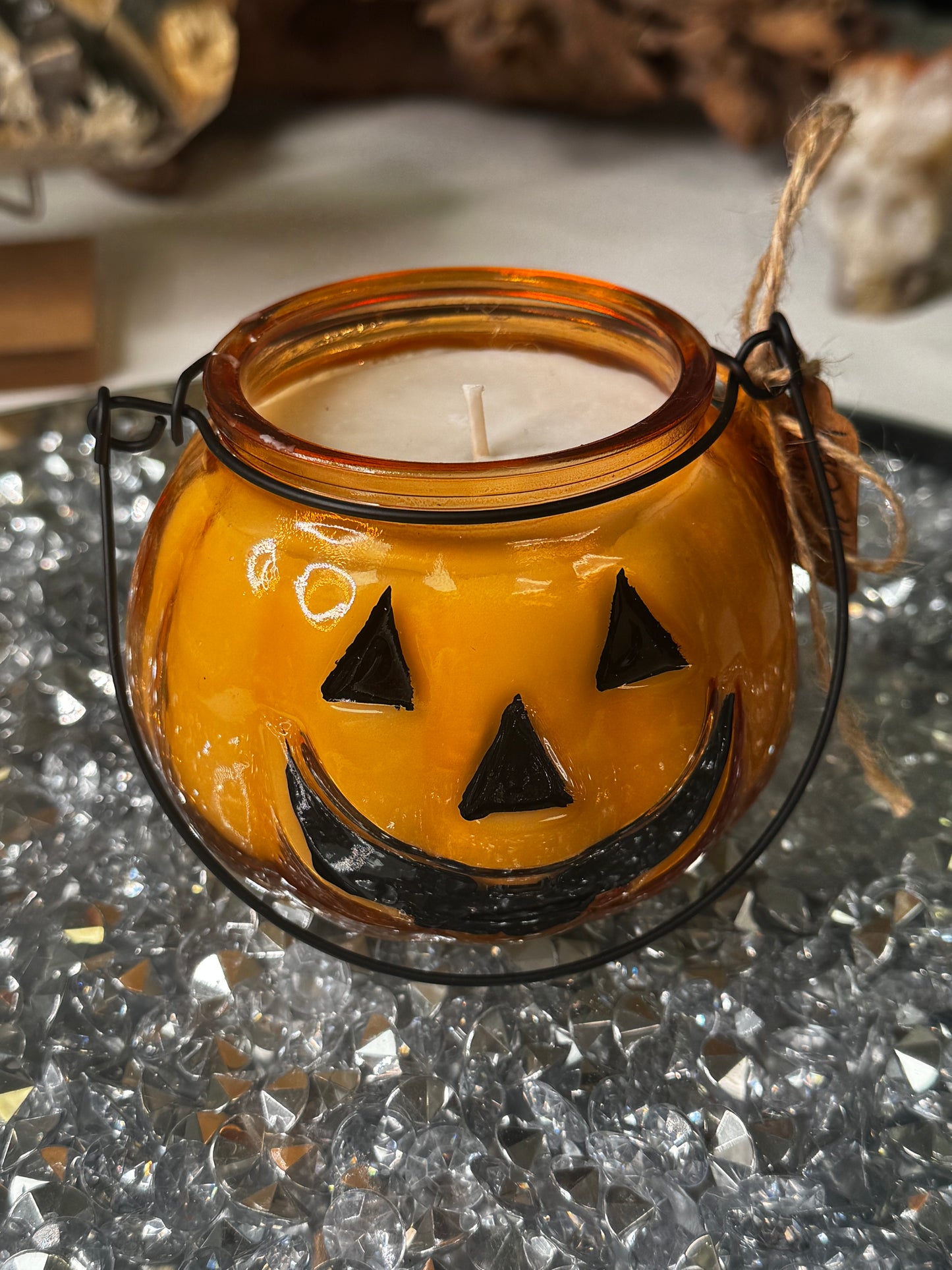 Hand poured/handmade, vanilla, pumpkin marshmallow pumpkin candle. Taurus.
