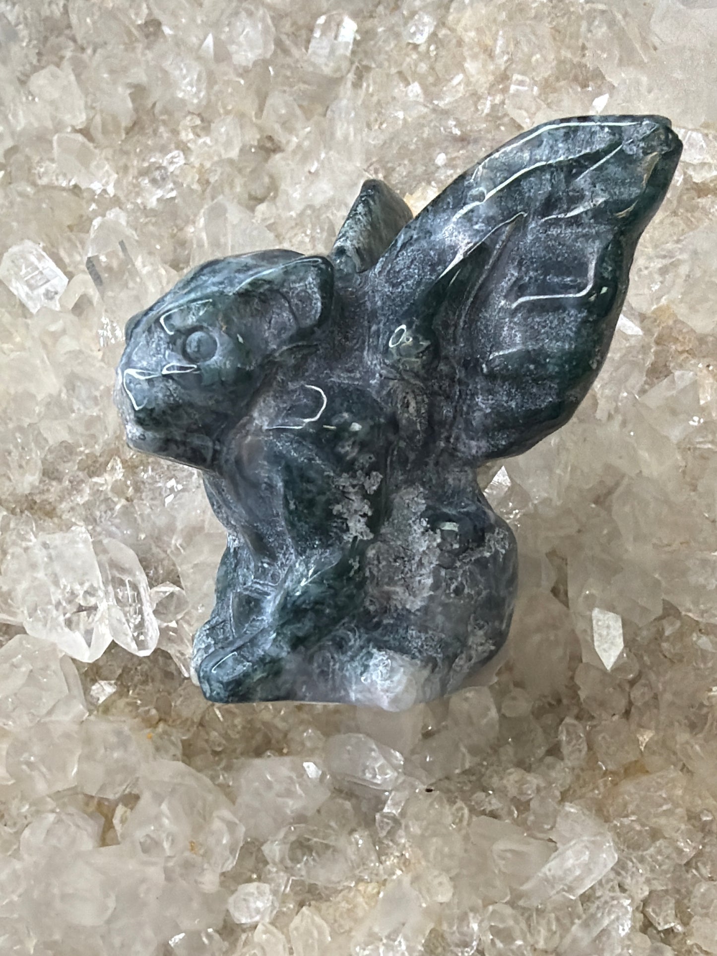 Moss Agate gargoyle