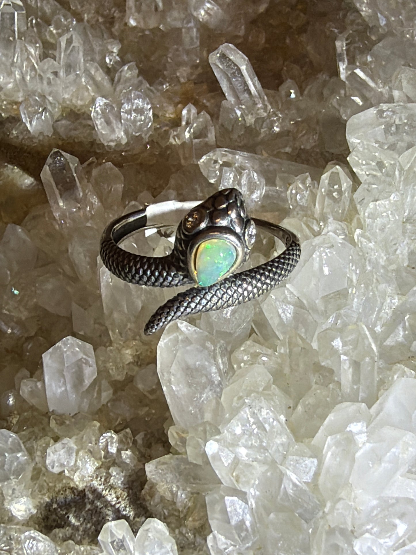 opal  snake ring  925 Sterling Silver