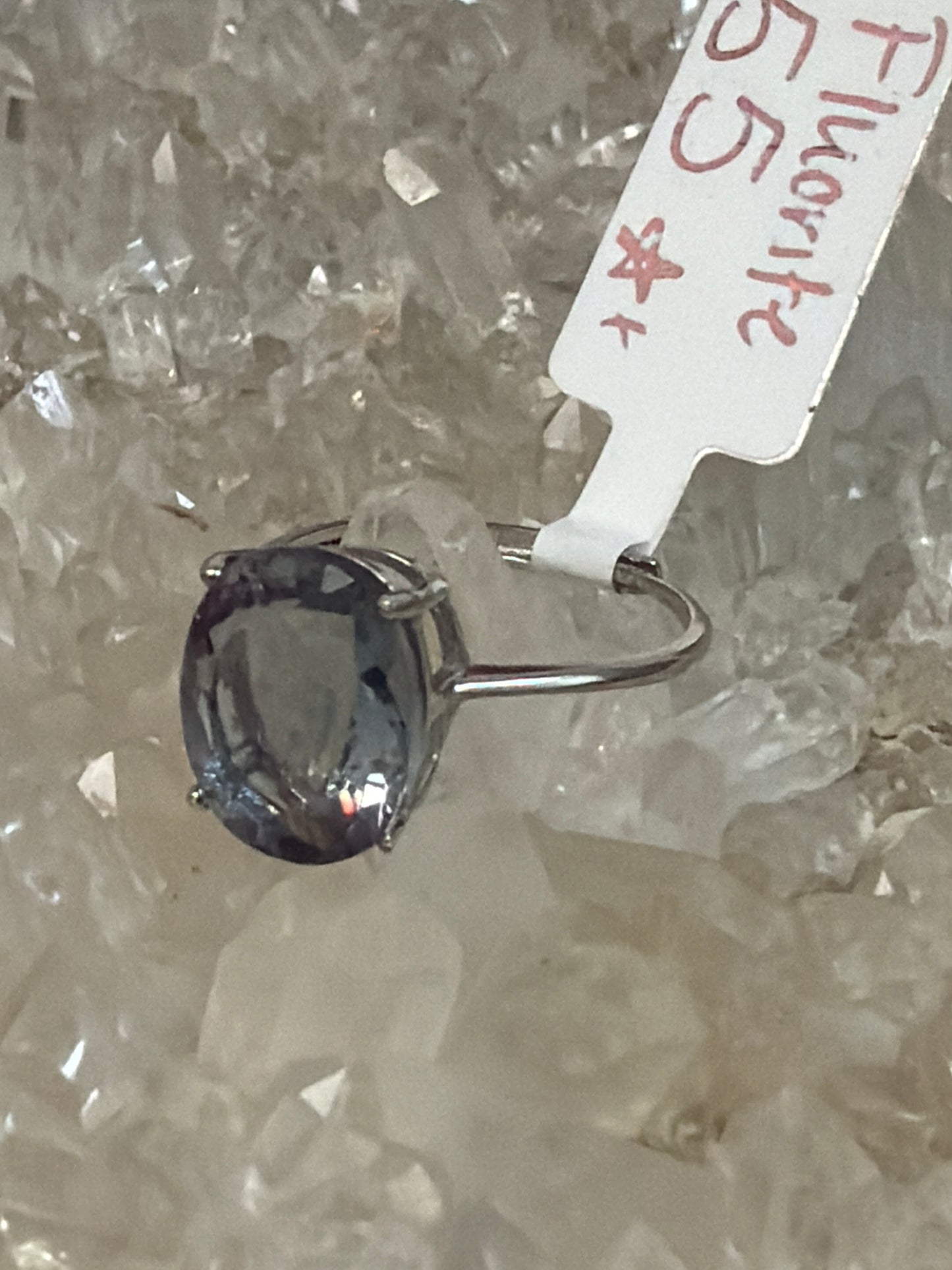Fluorite  ring  925 Sterling Silver