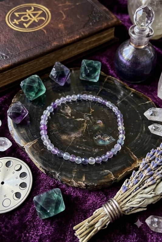 Rainbow Fluorite Faceted Bracelet