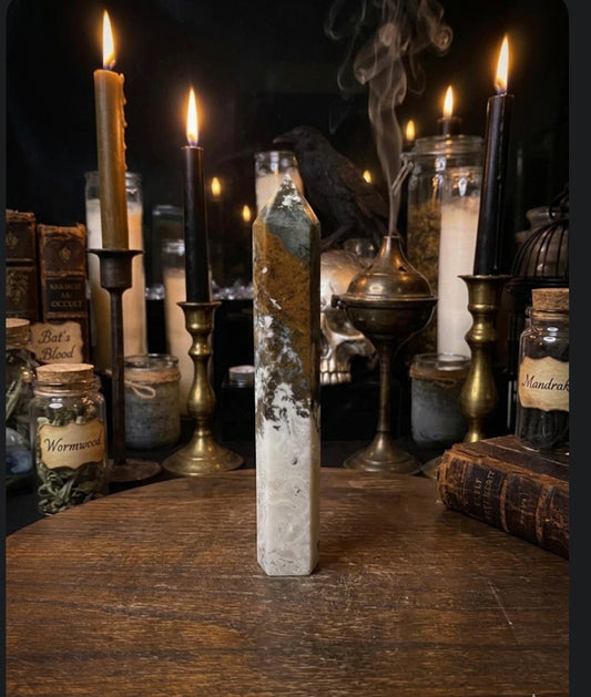Moss agate tower
