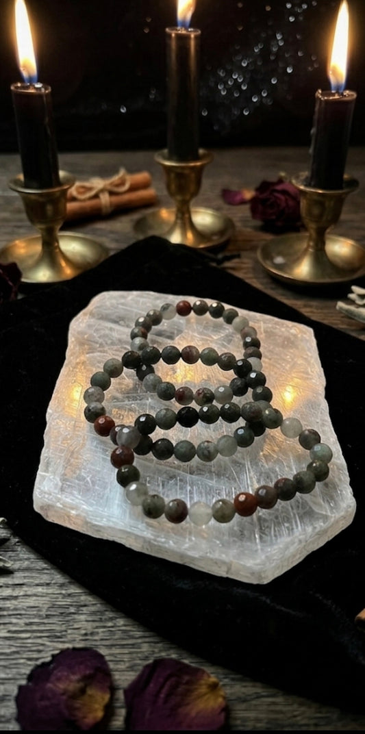 Bloodstone  Faceted Bracelet