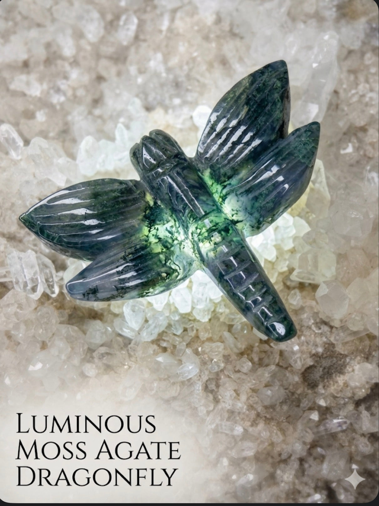 Moss Agate Dragonfly