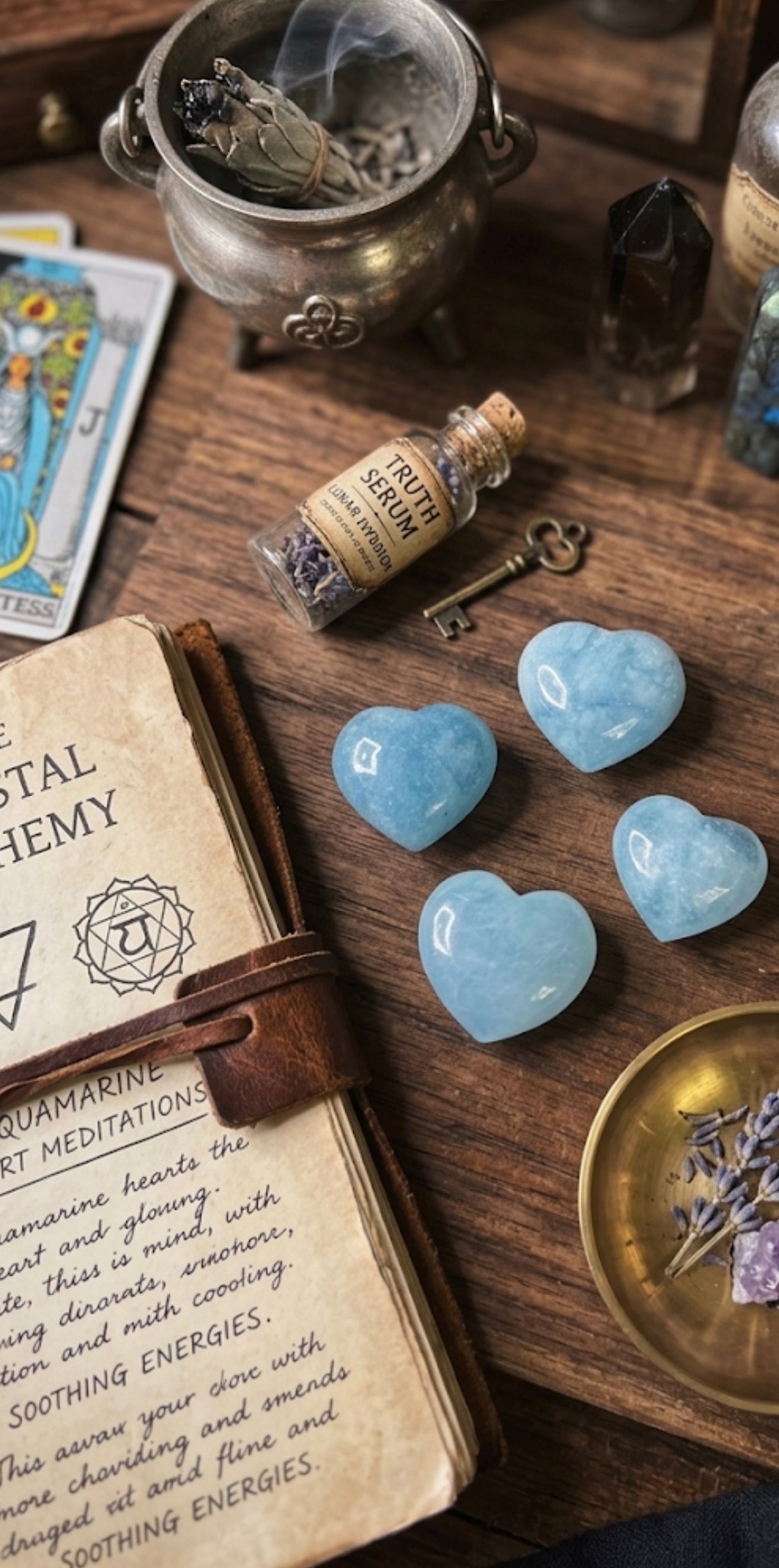 Aquamarine mini heart