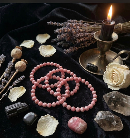Rhodochrosite Beaded Bracelet