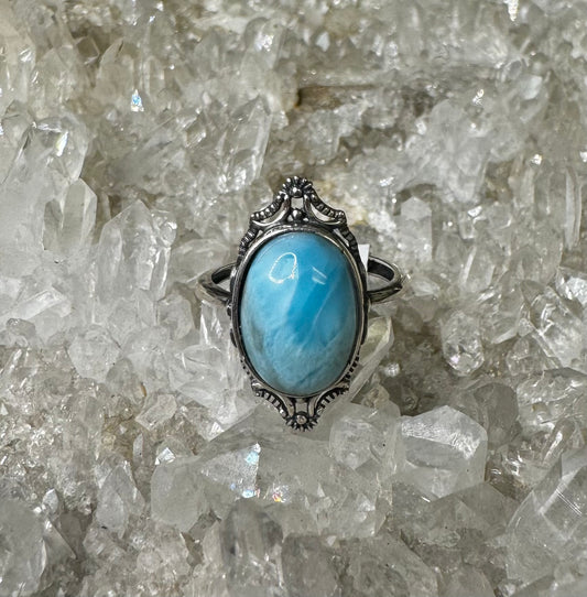 Larimar 925 Sterling Sliver Ring