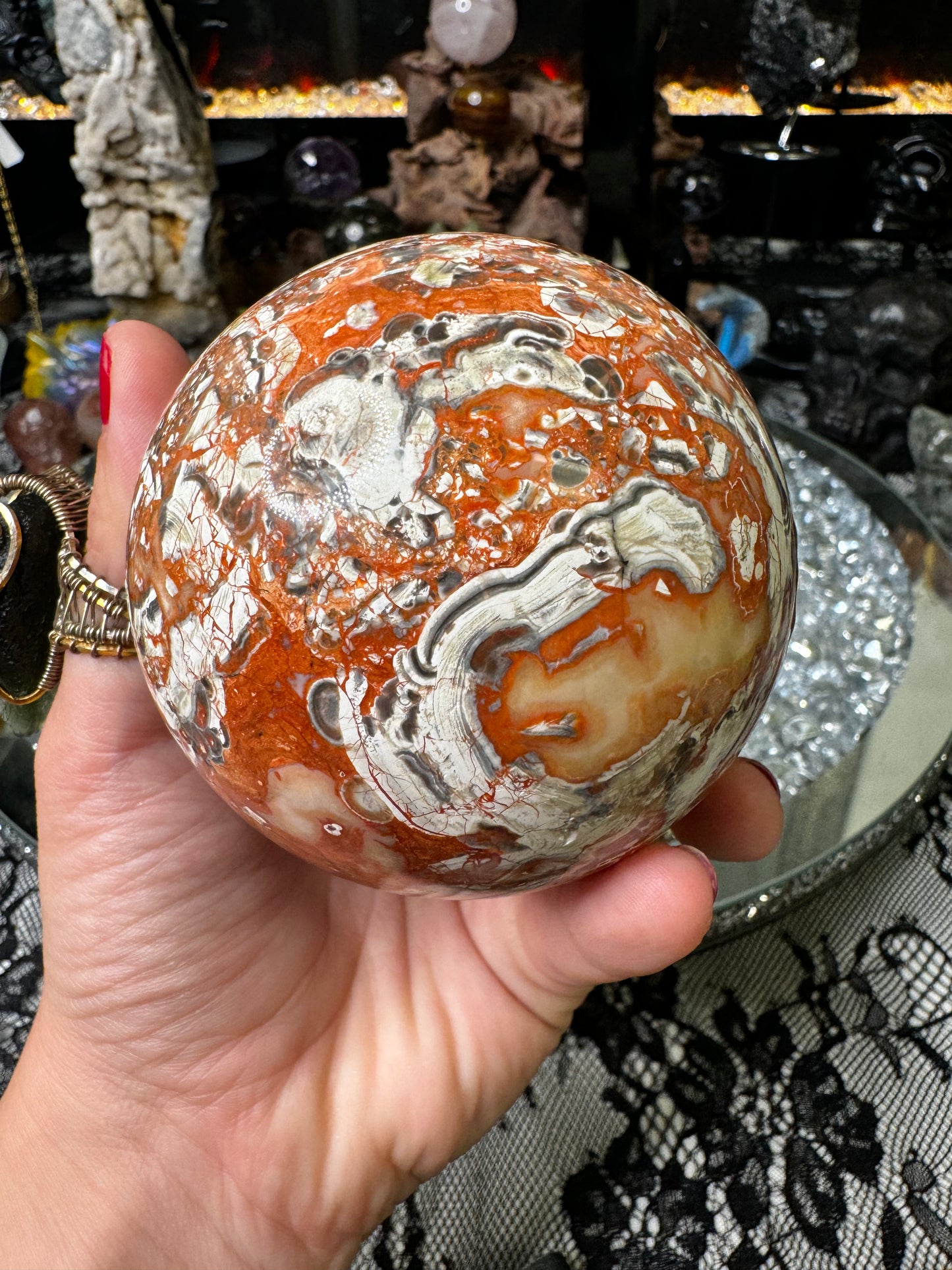 Money agate sphere