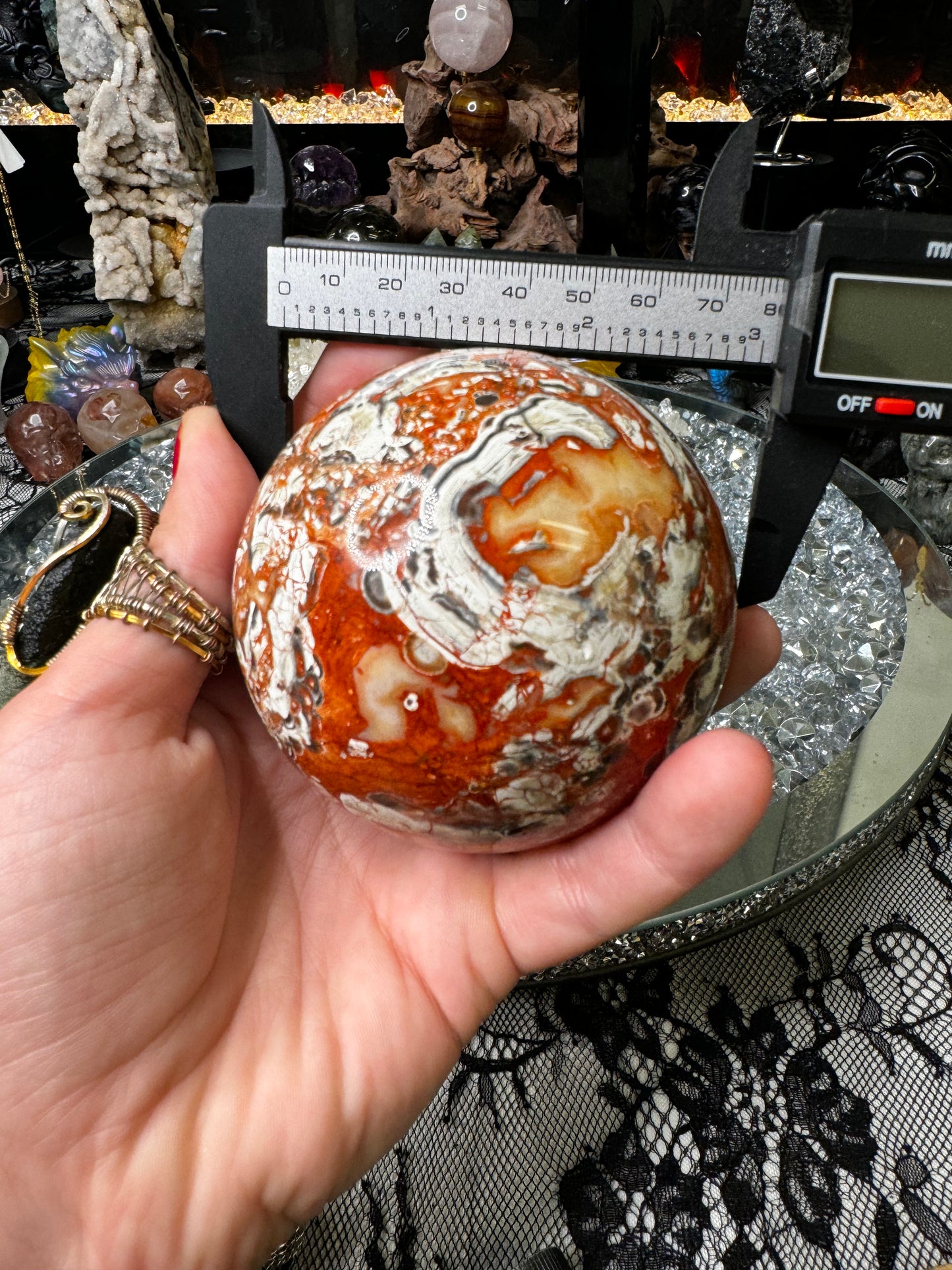 Money agate sphere