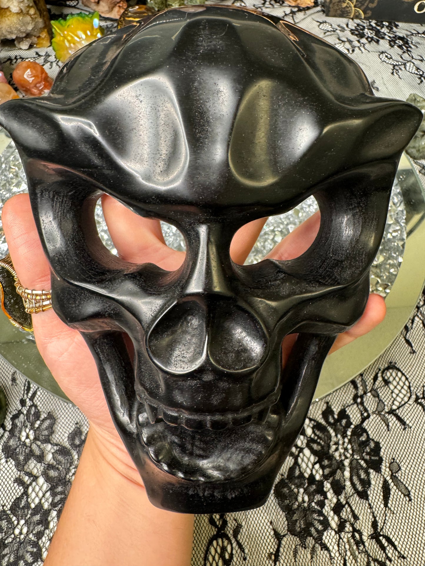 Black obsidian mask