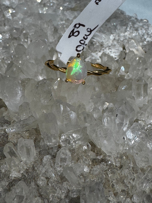 Gold filled size 8 opal ring
