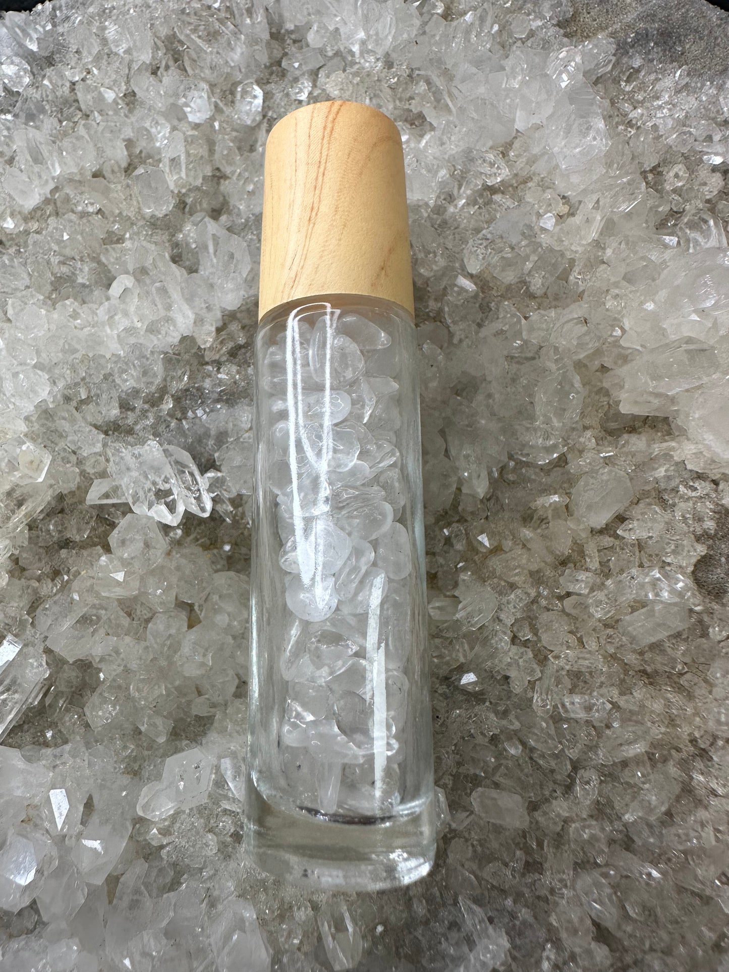 Clear Quartz Roll On Bottle For Essential Oils