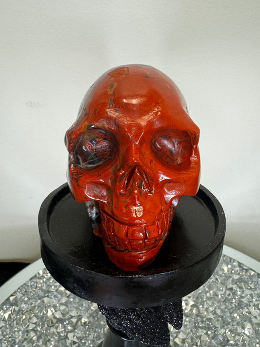 Red agate skull