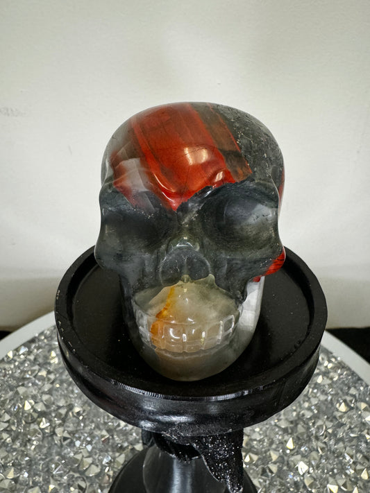 Blood stone skull