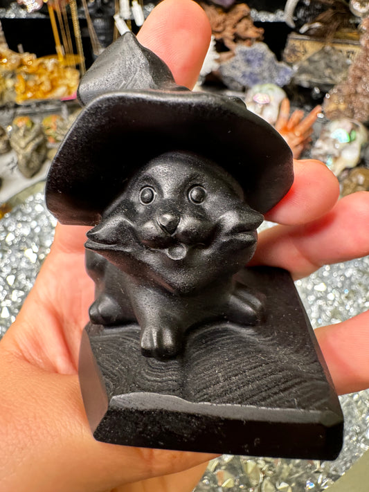 Black obsidian cat