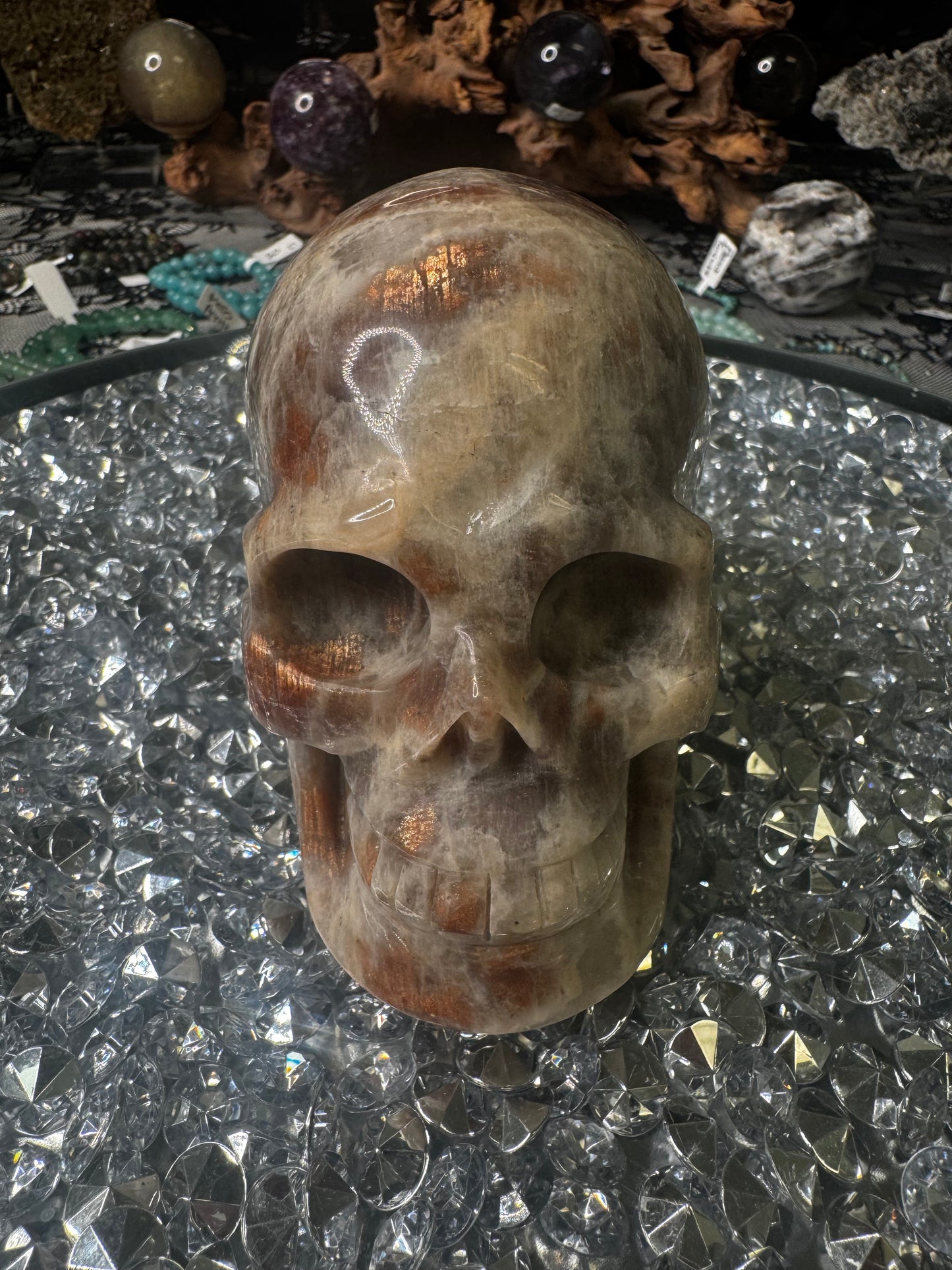 Sunstone /Moon Stone Skull