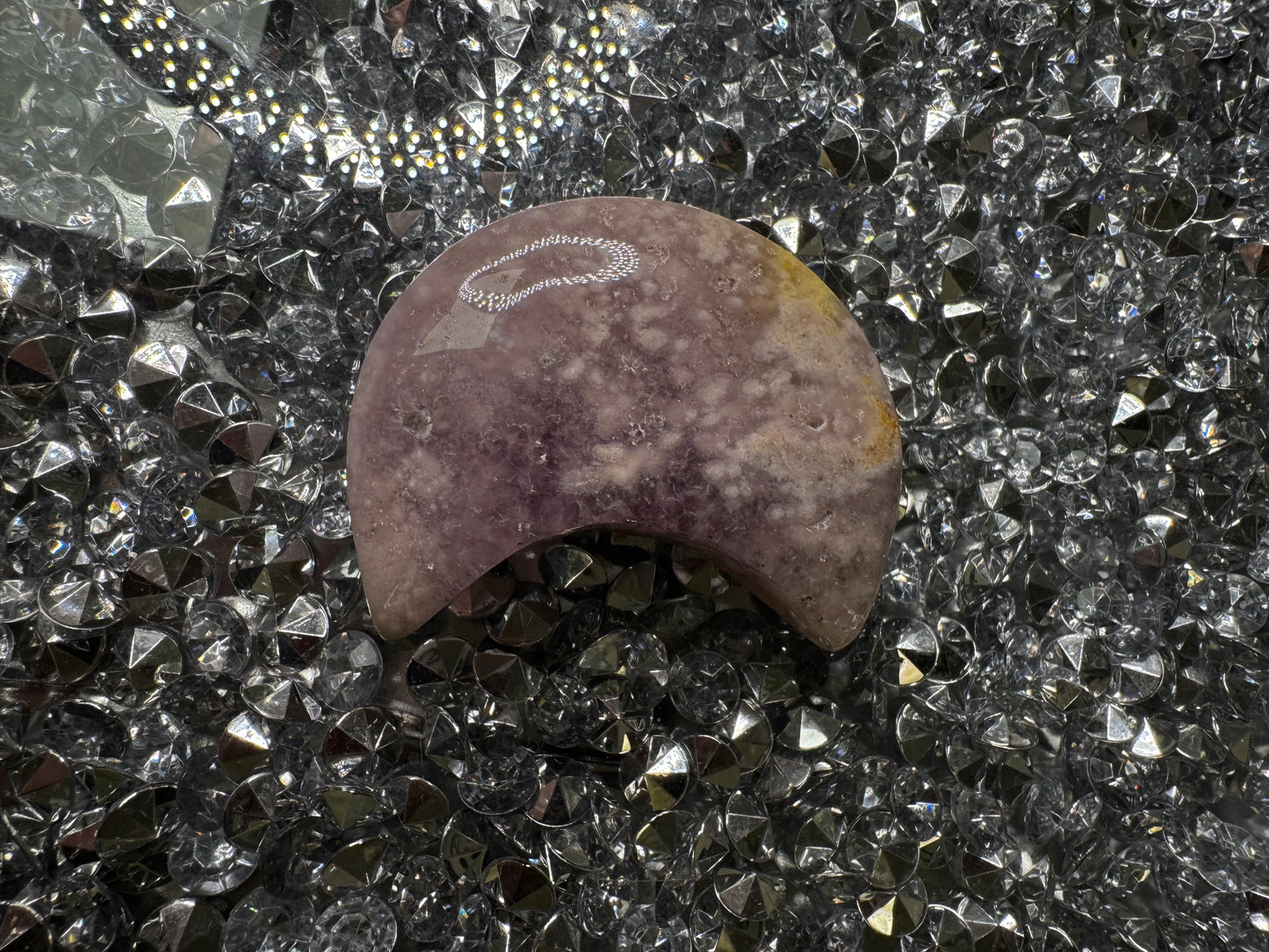 Pink Amethyst & Flower Agate Moon