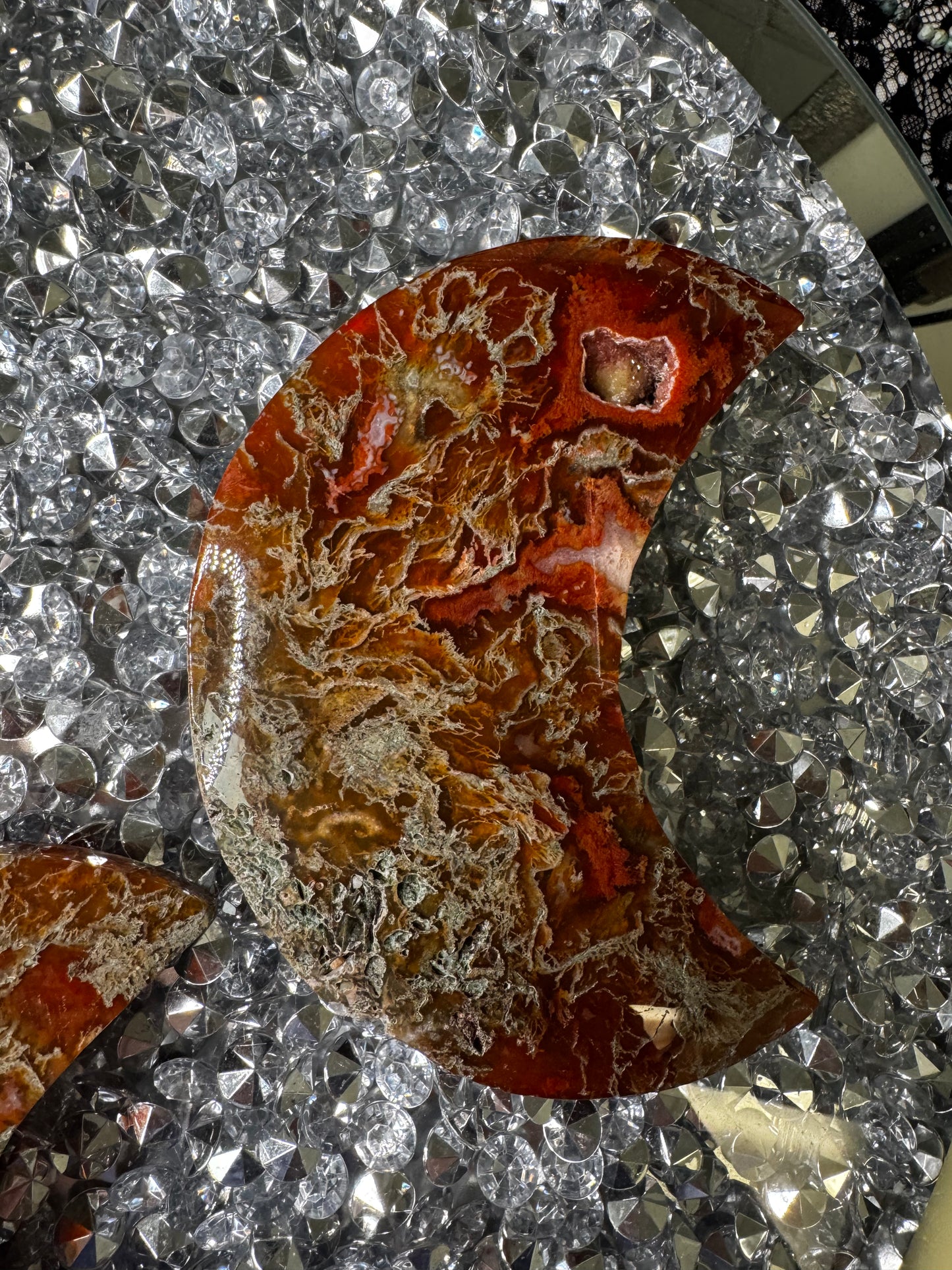 Red Moss Agate Moon