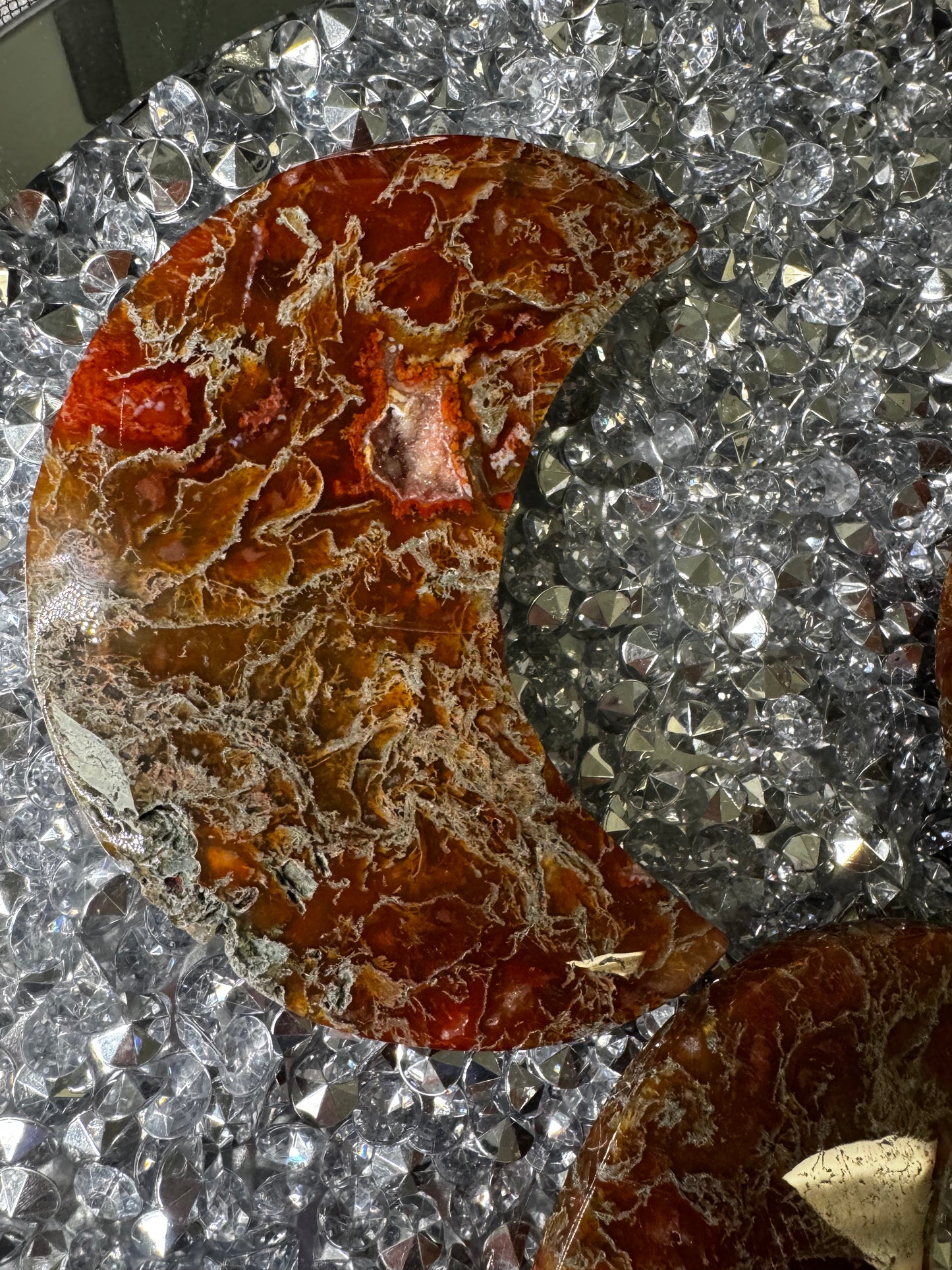 Red Moss Agate Moon