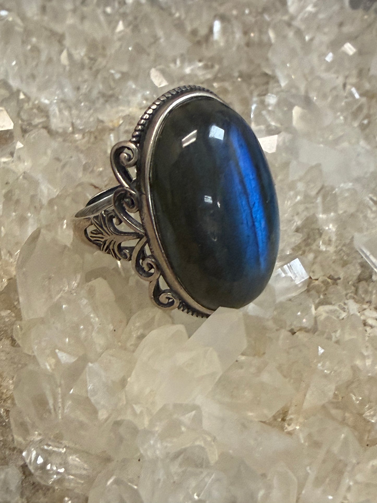 Labradorite Ring 925 Sterling Silver