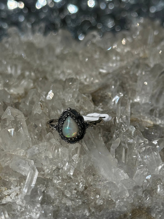 Opal 925 sterling silver ring