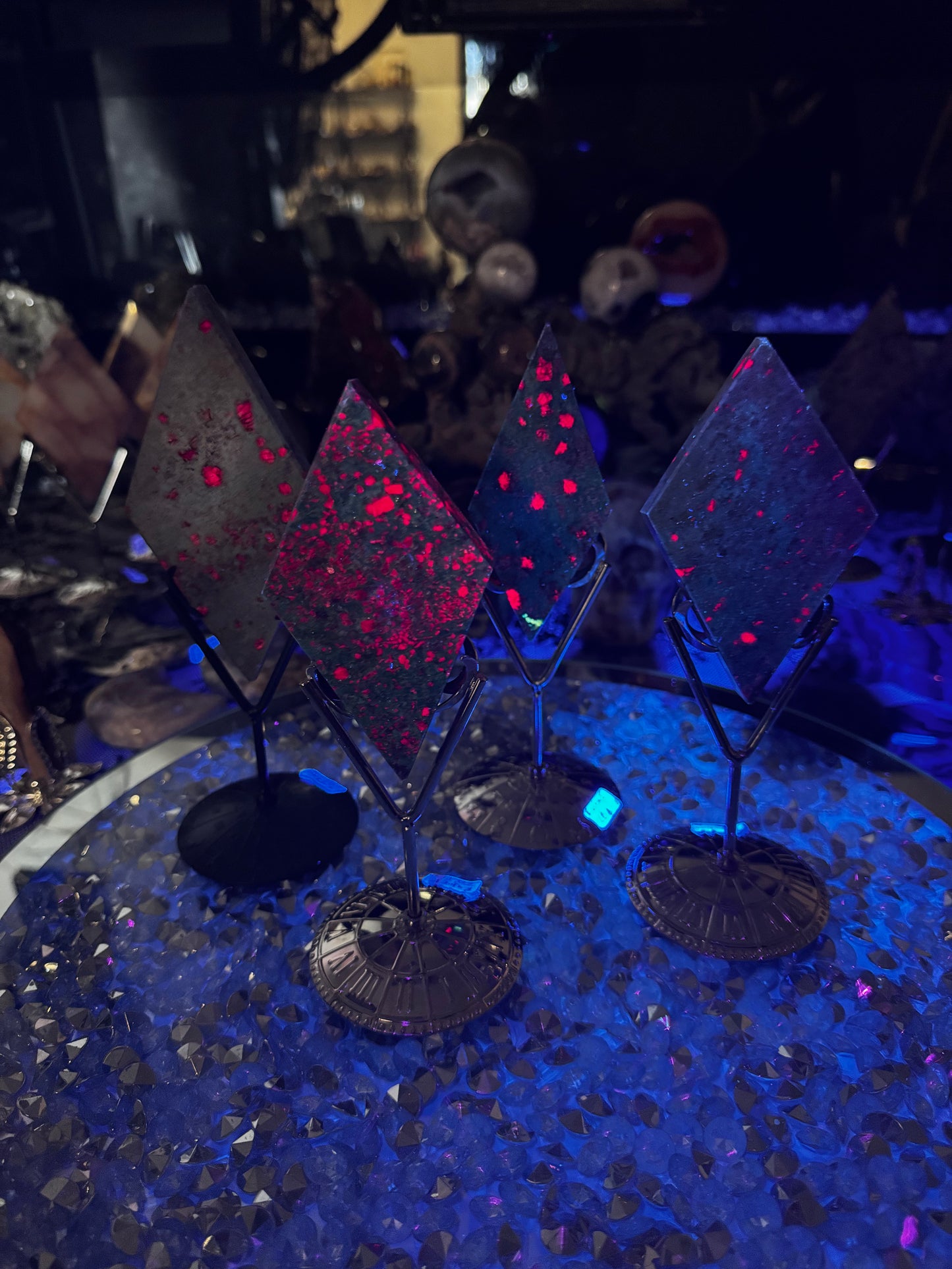 Ruby fuschite Diamond With Stand