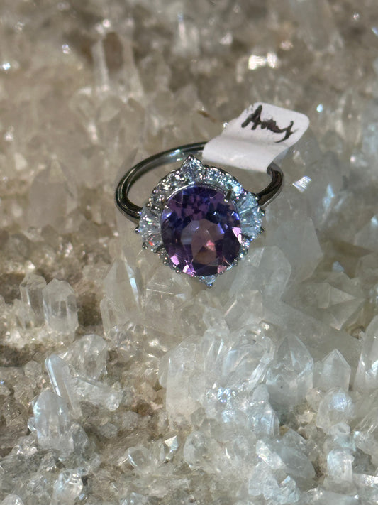 Amythest 925 sterling silver ring