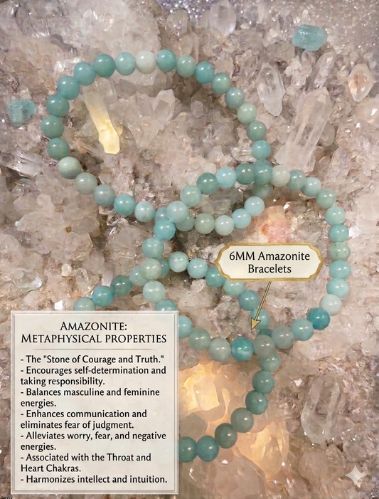 Amazonite  Beaded Bracelet 6mm