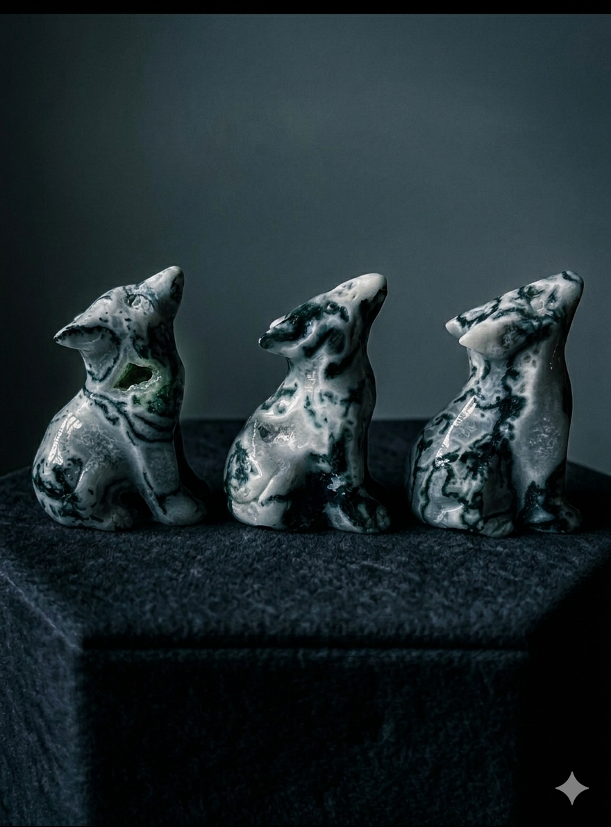 Moss Agate  wolf